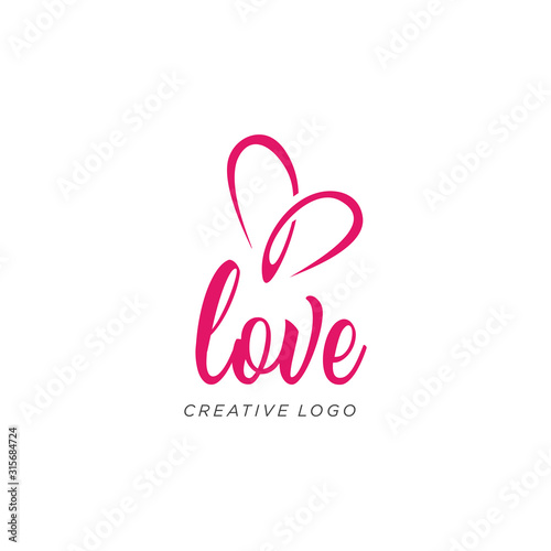 Heart love logo Design Vector Stock Illustration . Dating Logo . Valentine logo