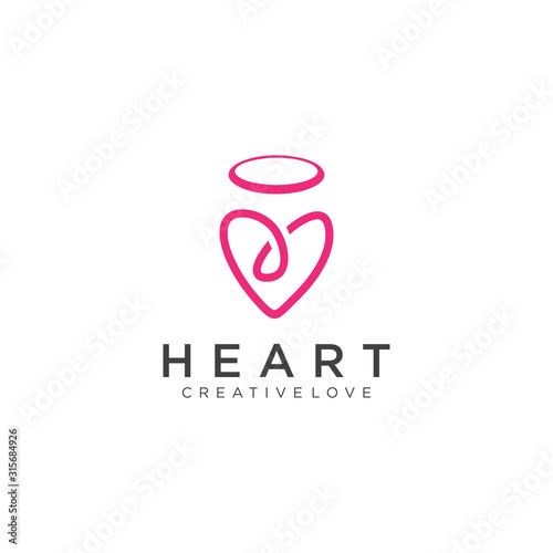Heart love logo Design Vector Stock . Dating Logo . Valentine logo