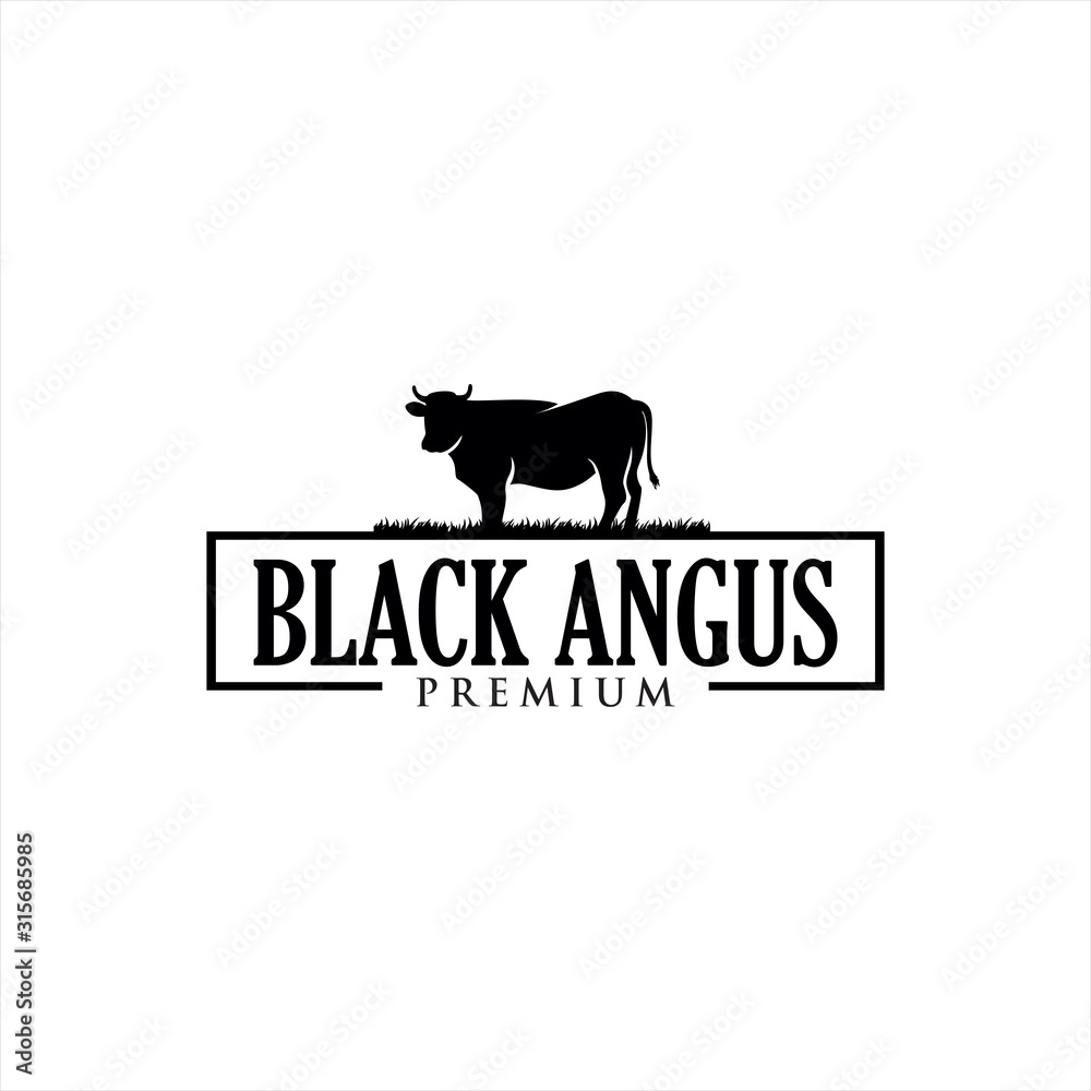Retro Vintage Cattle Angus Beef Emblem Label Logo Design Vector Angus retro-vintage-cattle-angus-beef-emblem-label-logo-design-vector-angus