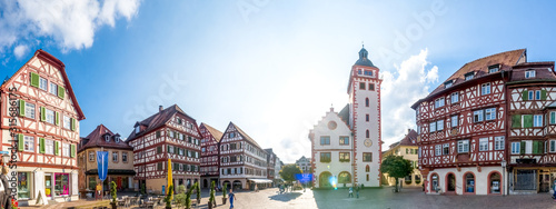 Marktplatz und Rathaus, Mosbach, Deutschland 