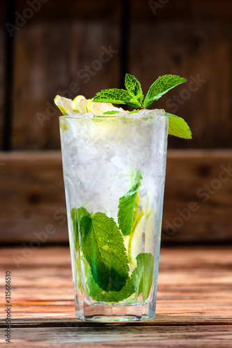 mojito cocktail closeup