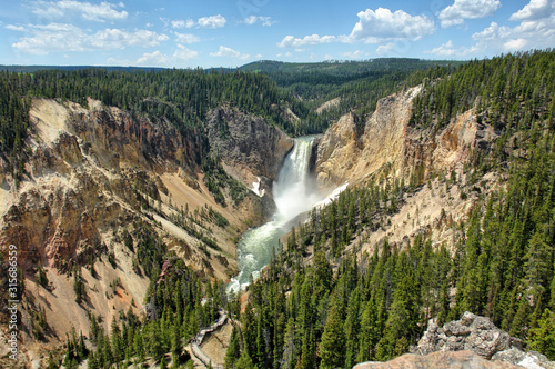 The Yellowstone Waterfalls within Yellowstone National Park, Wyoming, United States