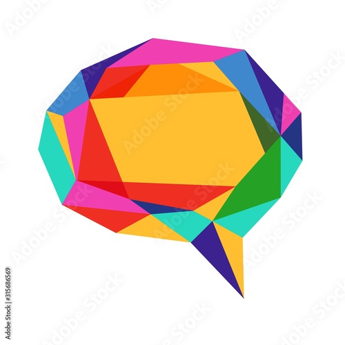 Speech bubbles stylized triangle polygonal model
