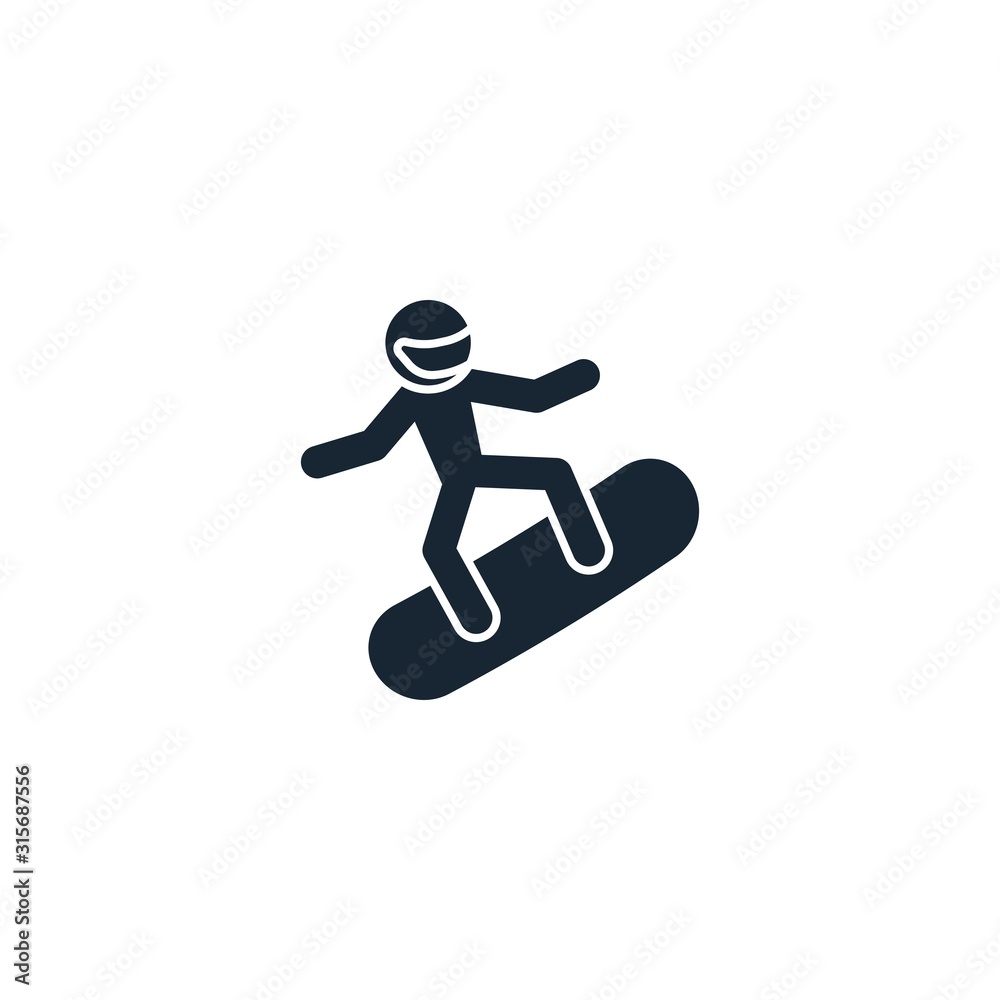 Snowboarding creative icon. From Sport icons collection. Isolated Snowboarding sign on white background Snowboarding creative icon. From Sport icons collection. Isolated Snowboarding sign on white background