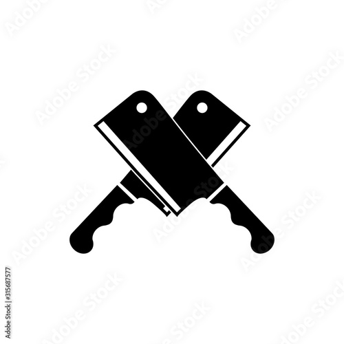 cooking knife icon vector logo