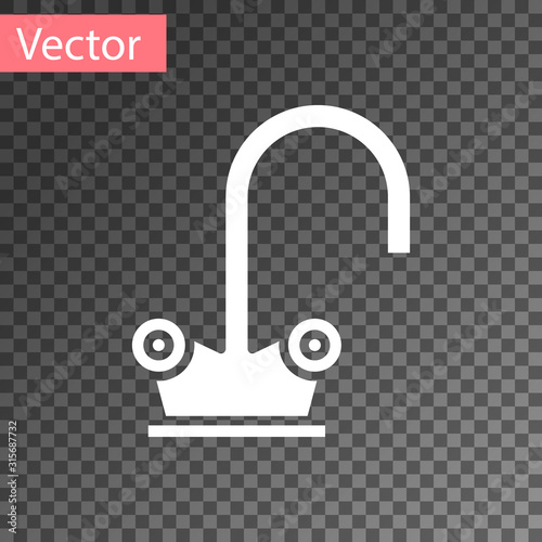 White Water tap icon isolated on transparent background. Vector Illustration