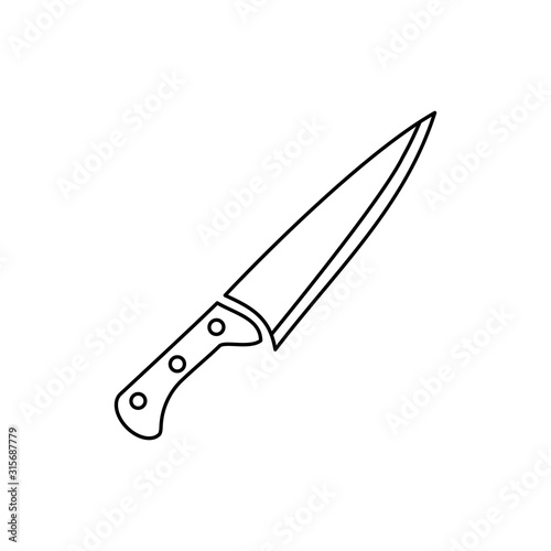cooking knife icon vector logo