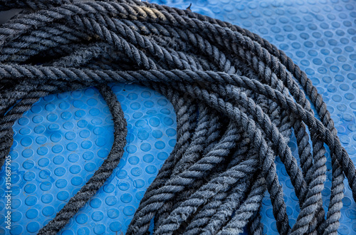 Sea rope on a ship