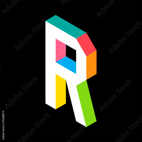 3d Colorful Letter R logo i...