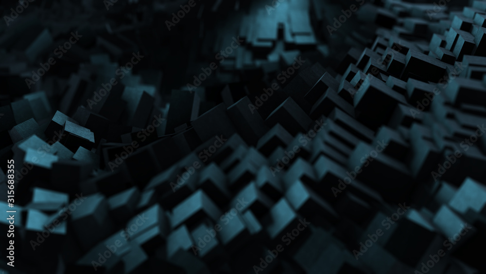 Background 3d render cubes ocean Background 3d render cubes ocean