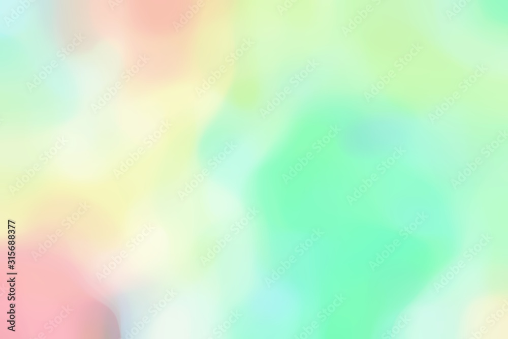 blurred bokeh universal background with tea green, baby pink and pale turquoise colors and space for text