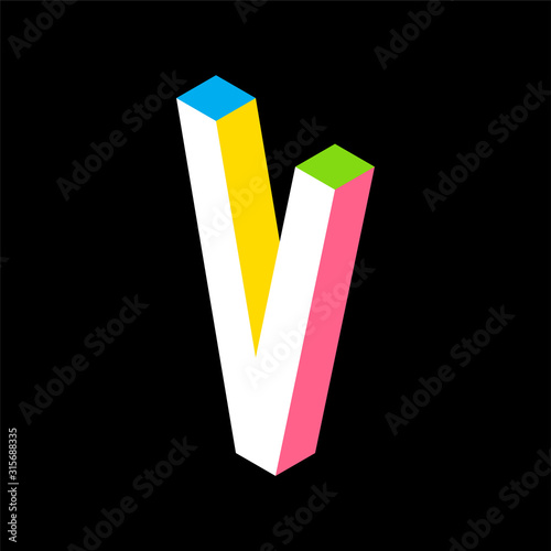 3d Colorful Letter V logo i...