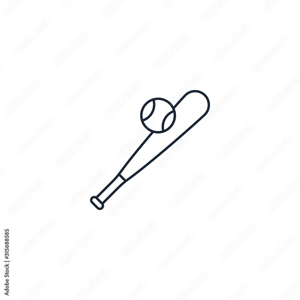 Baseball creative icon. From Sport icons collection. Isolated Baseball sign on white background Baseball creative icon. From Sport icons collection. Isolated Baseball sign on white background