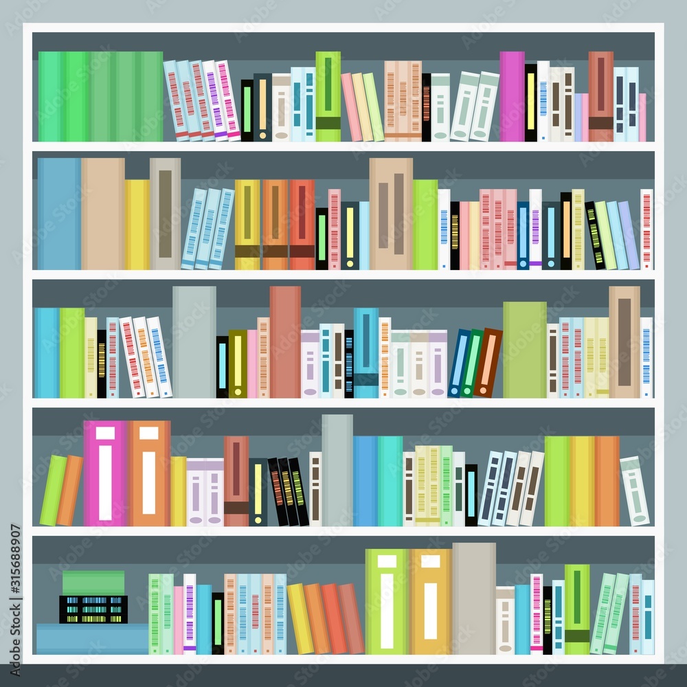 Vector bookshelf Vector bookshelf