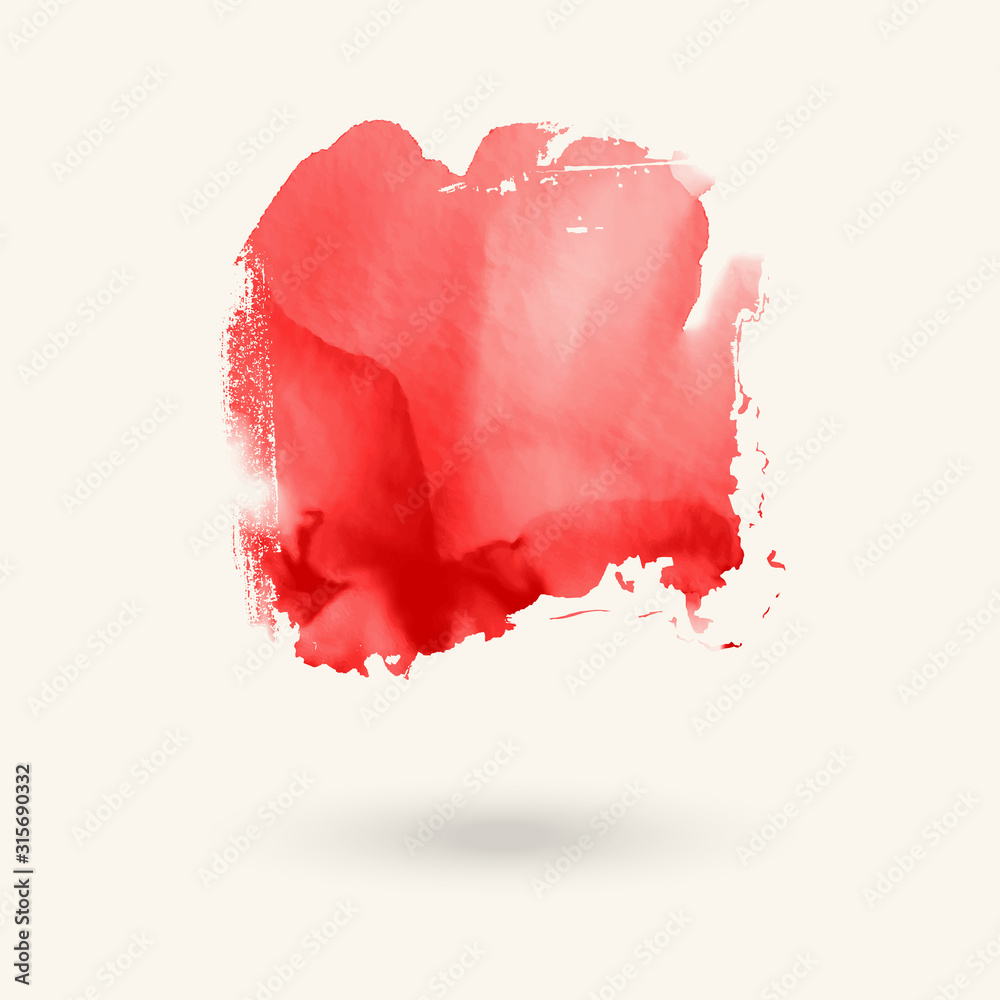 Abstract red watercolor element for web design. Vector.