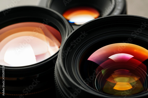 A camera lens with a beautiful close-up optical unit as a substrate.