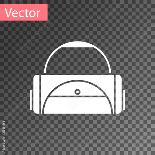 White Sport bag icon isolated on transparent background. Vector Illustration