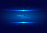 Abstract digital technology on blue background style. Science and connection. banner web with copy space for text.