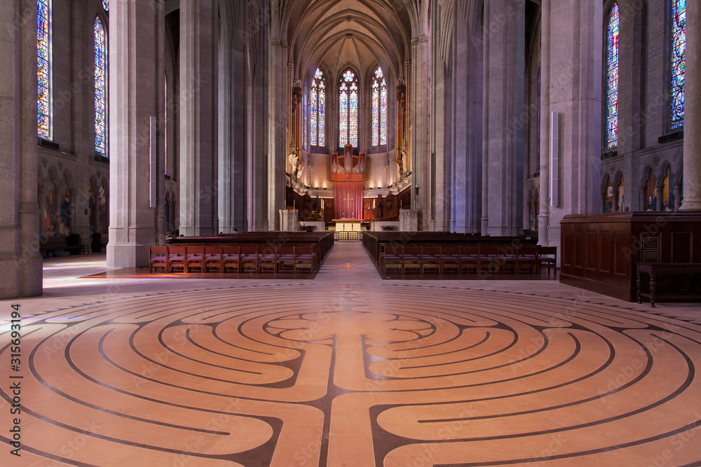 Labyrinth and Nave of Grace Cathedral