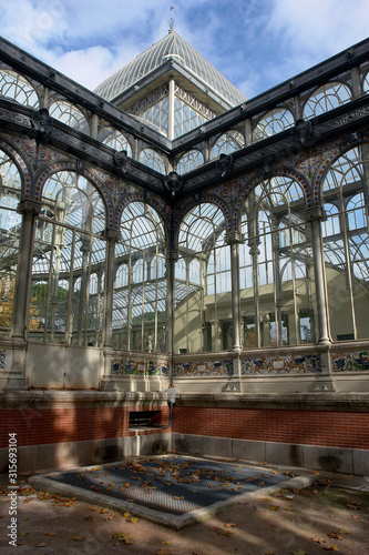 detalle de la estructura del Palacio de cristal del Retiro de Madrid