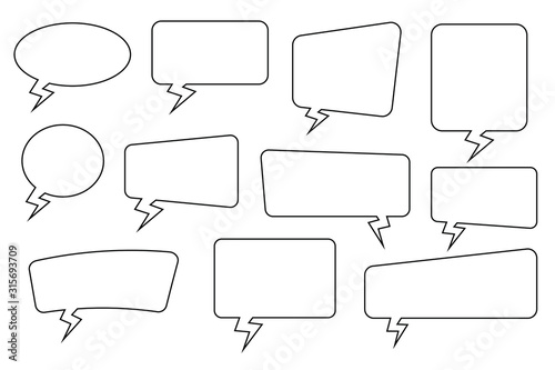 Speech bubble, speech balloon, chat bubble line art vector icon for apps and websites. Editable stroke vector.