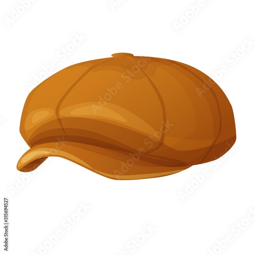 Stylish retro cap on a white background. Fashionable hat, accessory for women and men.