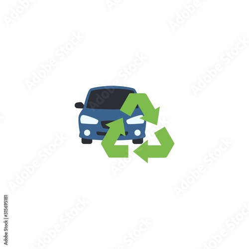 car recycling creative icon. From Recycling icons collection. Isolated car recycling sign on white background