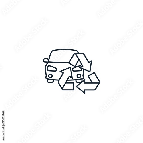 car recycling creative icon. From Recycling icons collection. Isolated car recycling sign on white background