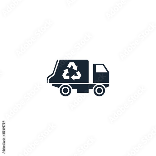 garbage truck creative icon. From Recycling icons collection. Isolated garbage truck sign on white background