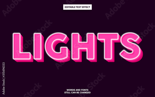 Lights editable text effect