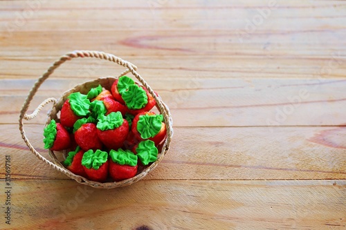 Strawberry shaped marshmall...