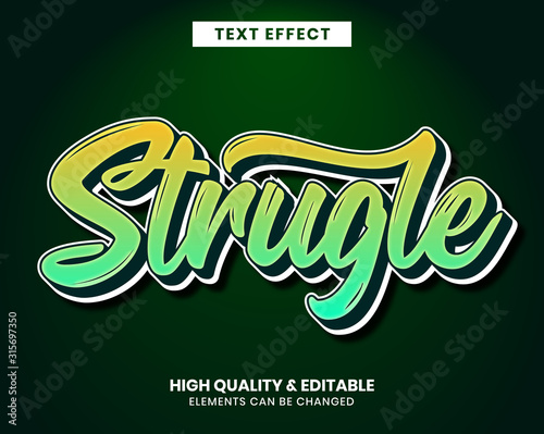 Vibrant color script font editable text effect