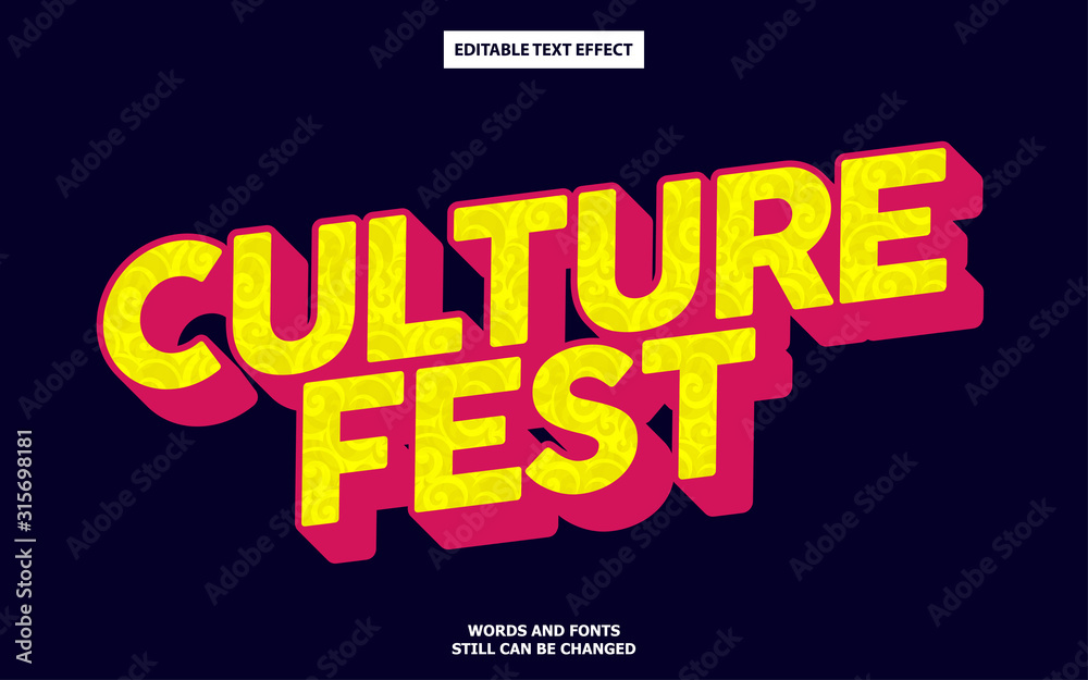 Culture style editable text effect