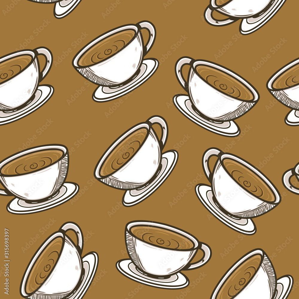 Coffee Seamless Pattern. Unique and Trendy Seamless Pattern Background For Your Unique Design. Coffee Seamless Pattern. Unique and Trendy Seamless Pattern Background For Your Unique Design.