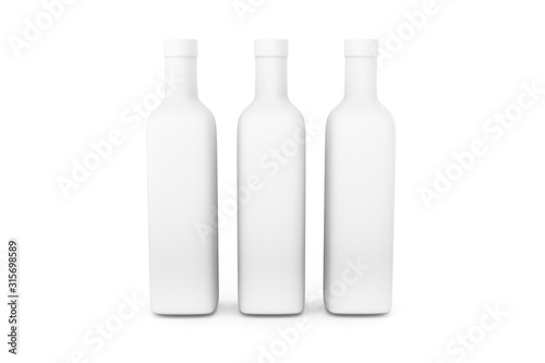 3D Illustration of Realistic Bottle on White