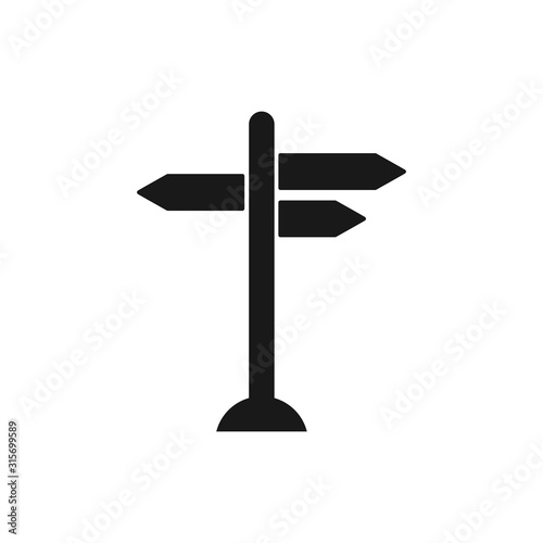 signpost icon in flat style on white. vector Illustration