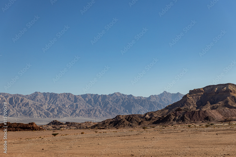 Fototapeta premium Panoramic view of the Arava desert in Timna Park