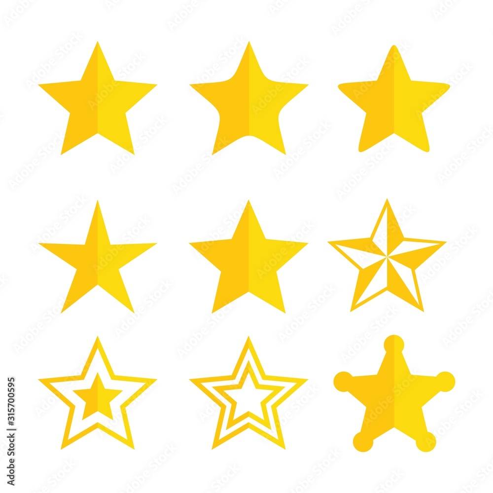 Star vector icons isolated on white background. Star vector icons isolated on white background.