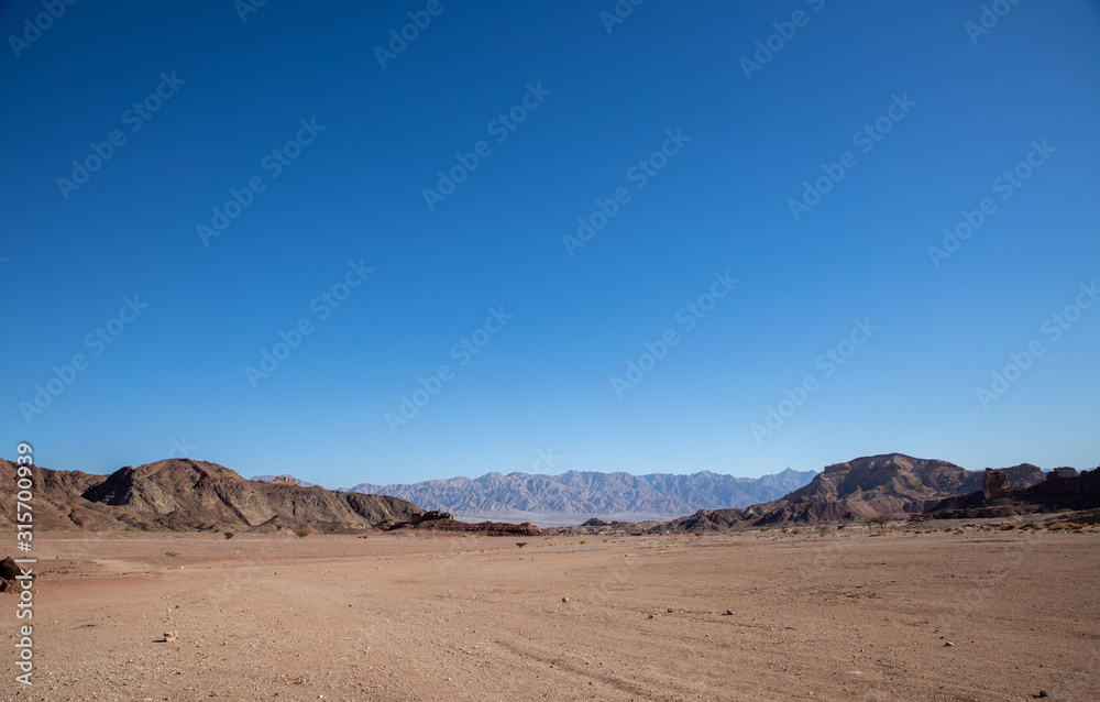 Panoramic view of the Arava desert in Timna Park Panoramic view of the Arava desert in Timna Park