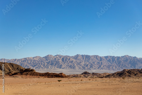 Panoramic view of the Arava desert in Timna Park