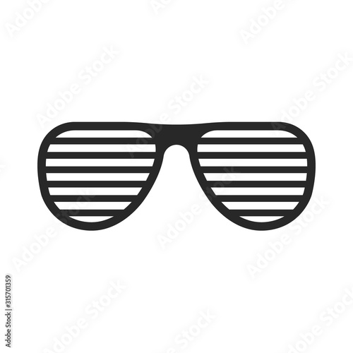 Vector illstration of shutter glasses icon on white background. Isolated.