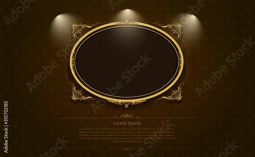 gold frame border picture and pattern thai art