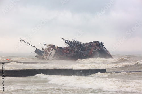 Shipwrecked: The Dramatic Scene on Odessa's Beach