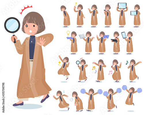 flat type big size coat women_Action