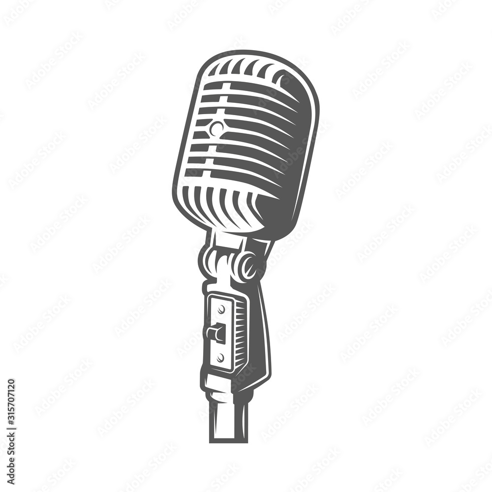 Fototapeta premium Microphone isolated on a white background