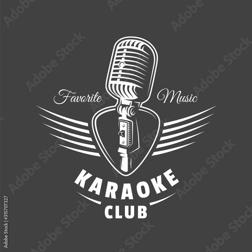 Music label isolated on black background