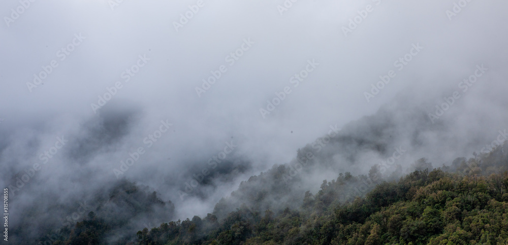 Franz Josef Glacier New Zealand. Mountains. VClouds