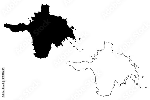 Hiiu County (Republic of Estonia, Counties of Estonia) map vector illustration, scribble sketch Hiiumaa island map photo