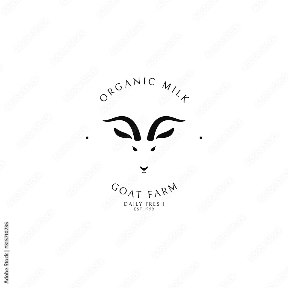 Goat milk. Dairy farm. Logo template Stock Vector | Adobe Stock