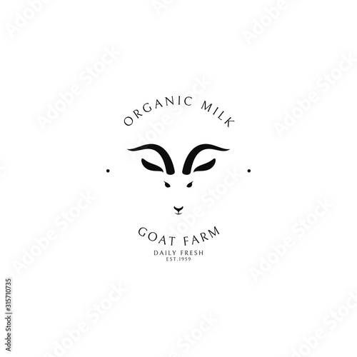 Goat milk. Dairy farm. Logo template